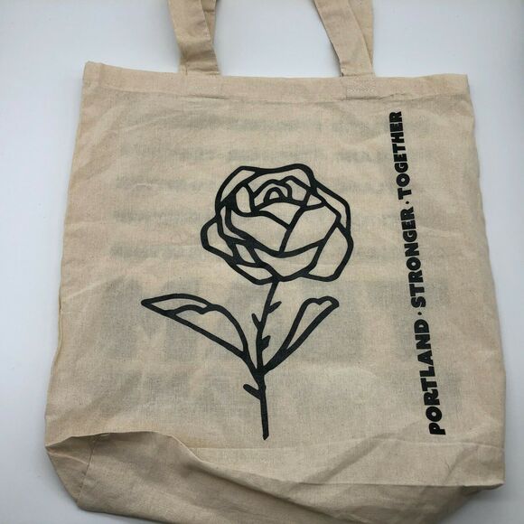 Team Portland Tote Bag 100% Cotton Reusable Grocery Bag Rose City Logo - Picture 1 of 6